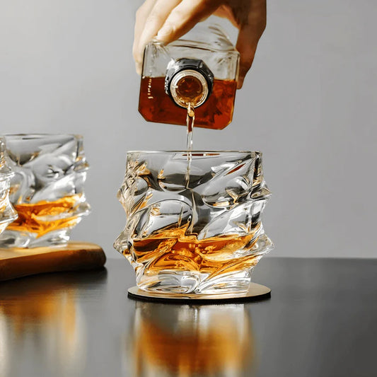 Gefacetteerde kristallen whiskey tumbler (Geschenkset van 2)