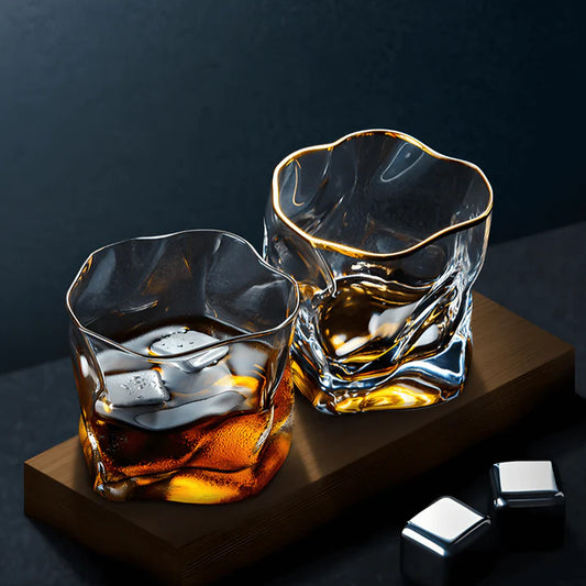 Mondgeblazen Loodvrije Japanse Kristallen Whiskeyglazen (Geschenkset van 2)