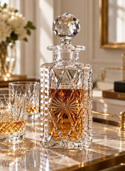 Antique Hand-Cut Crystal Decanter | Val Saint Lambert (c. 1908)