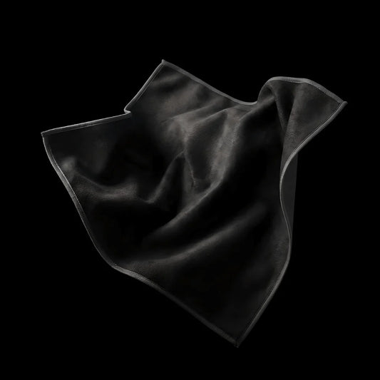 Premium Black Microfiber Glass Polishing Cloth for Whiskey Glasses & Decanters