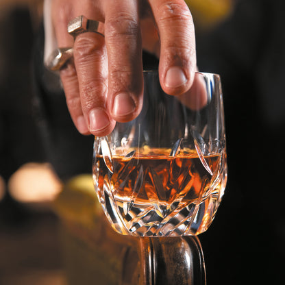 Handgemaakte Italiaanse Fenice Whiskey DOF Tumbler Da Vinci Prestige (Geschenkset van 2)