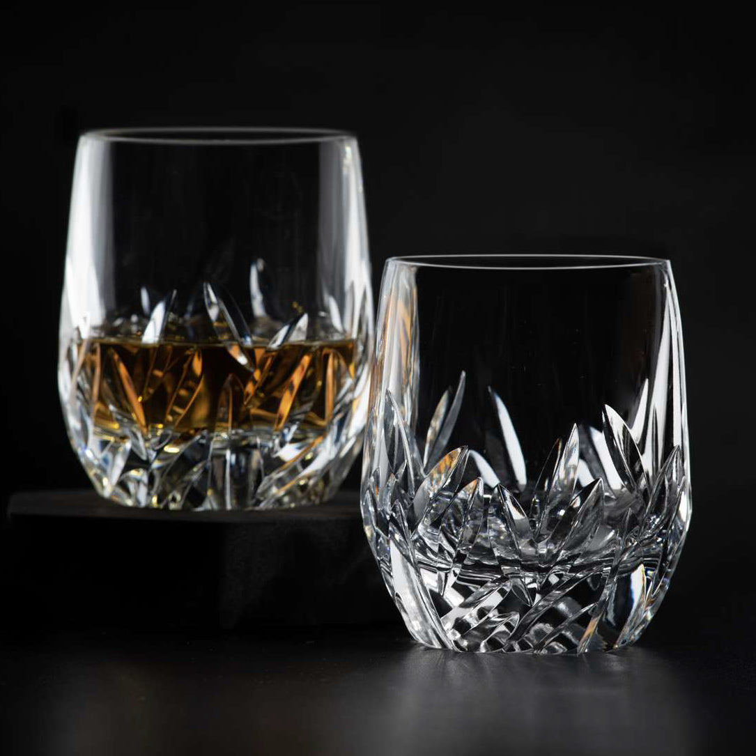 Handgemaakte Italiaanse Fenice Whiskey DOF Tumbler Da Vinci Prestige (Geschenkset van 2)