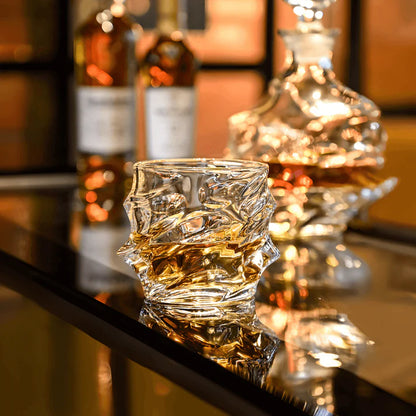 Gefacetteerde kristallen whiskey tumbler (Geschenkset van 2)