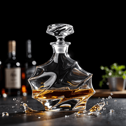 Facetgeslepen, op Japan geïnspireerde kristallen whiskyset