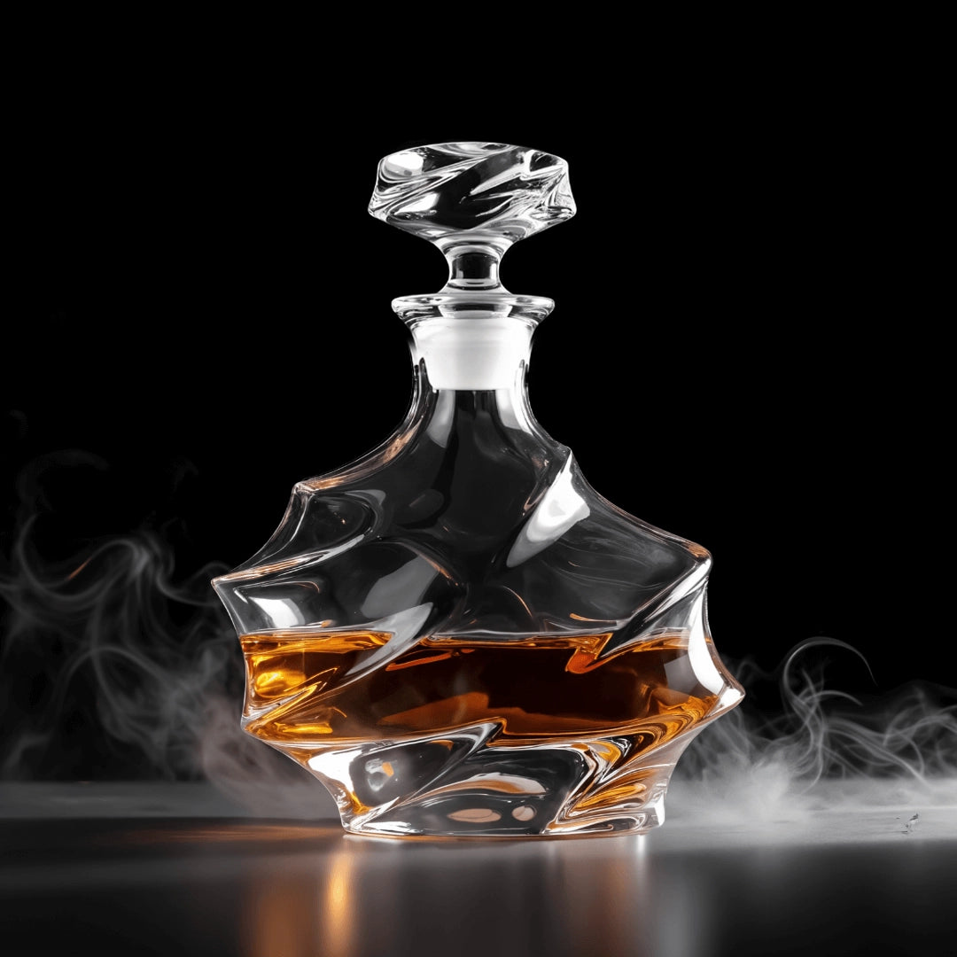 Facetgeslepen, op Japan geïnspireerde kristallen whiskyset