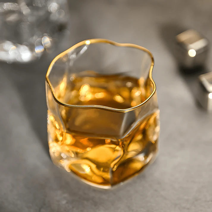 Mondgeblazen Loodvrije Japanse Kristallen Whiskeyglazen (Geschenkset van 2)