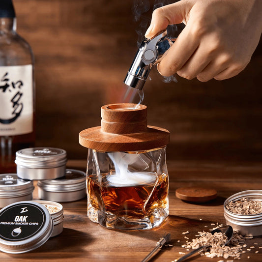 Premium Whiskey Rooker Kit met Torch & Houtsnippers