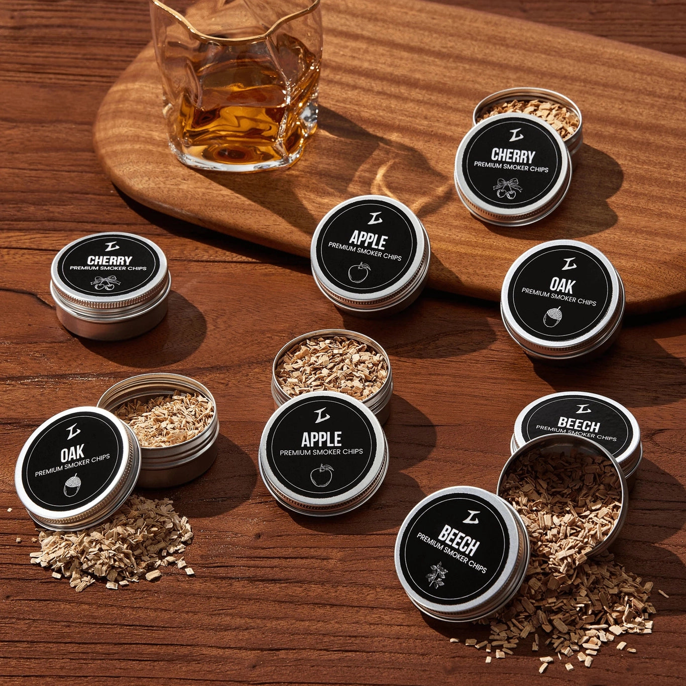 Premium Whiskey Rooker Kit met Torch & Houtsnippers